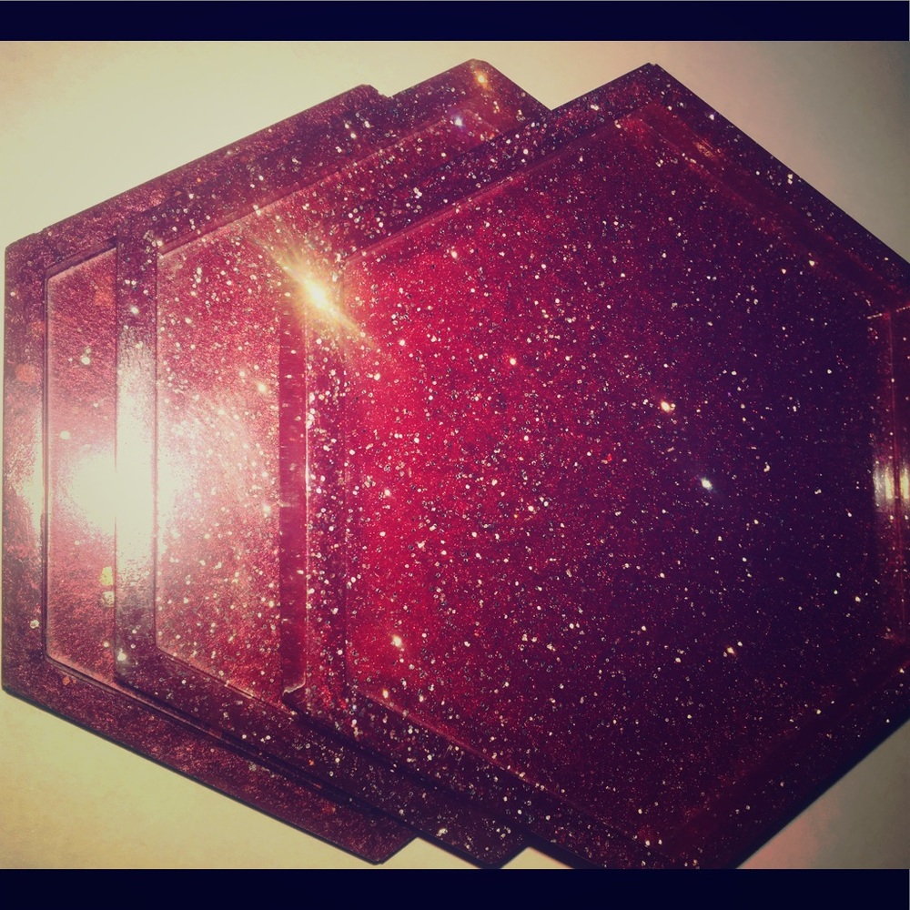 3 Red Coasters